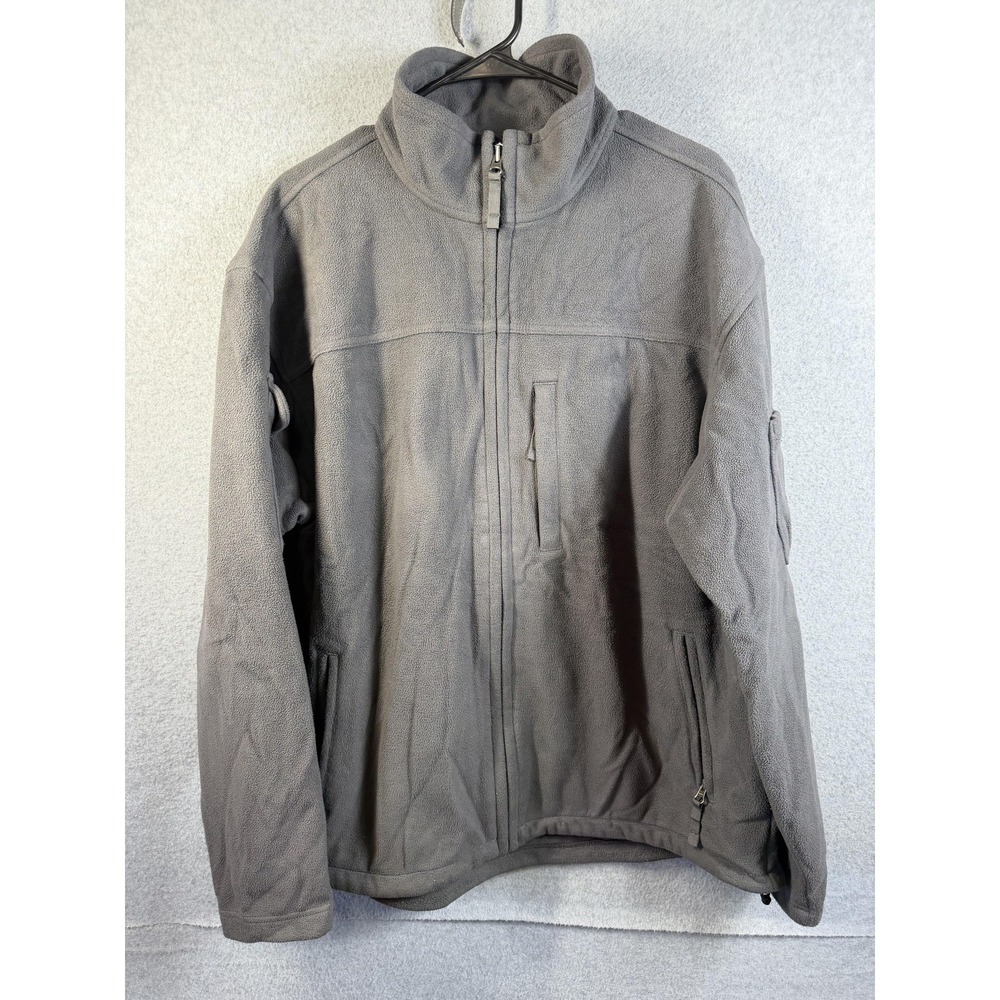 Duluth Trading Co Jacket Mens Large Gray Full Zip Fleece Outdoor Workwear